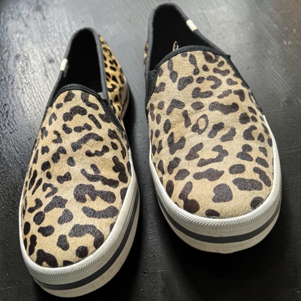 Keds x Kate Spade New York Double Decker Leopard Print Calf  Slip on sneakers 9 - Picture 14 of 16
